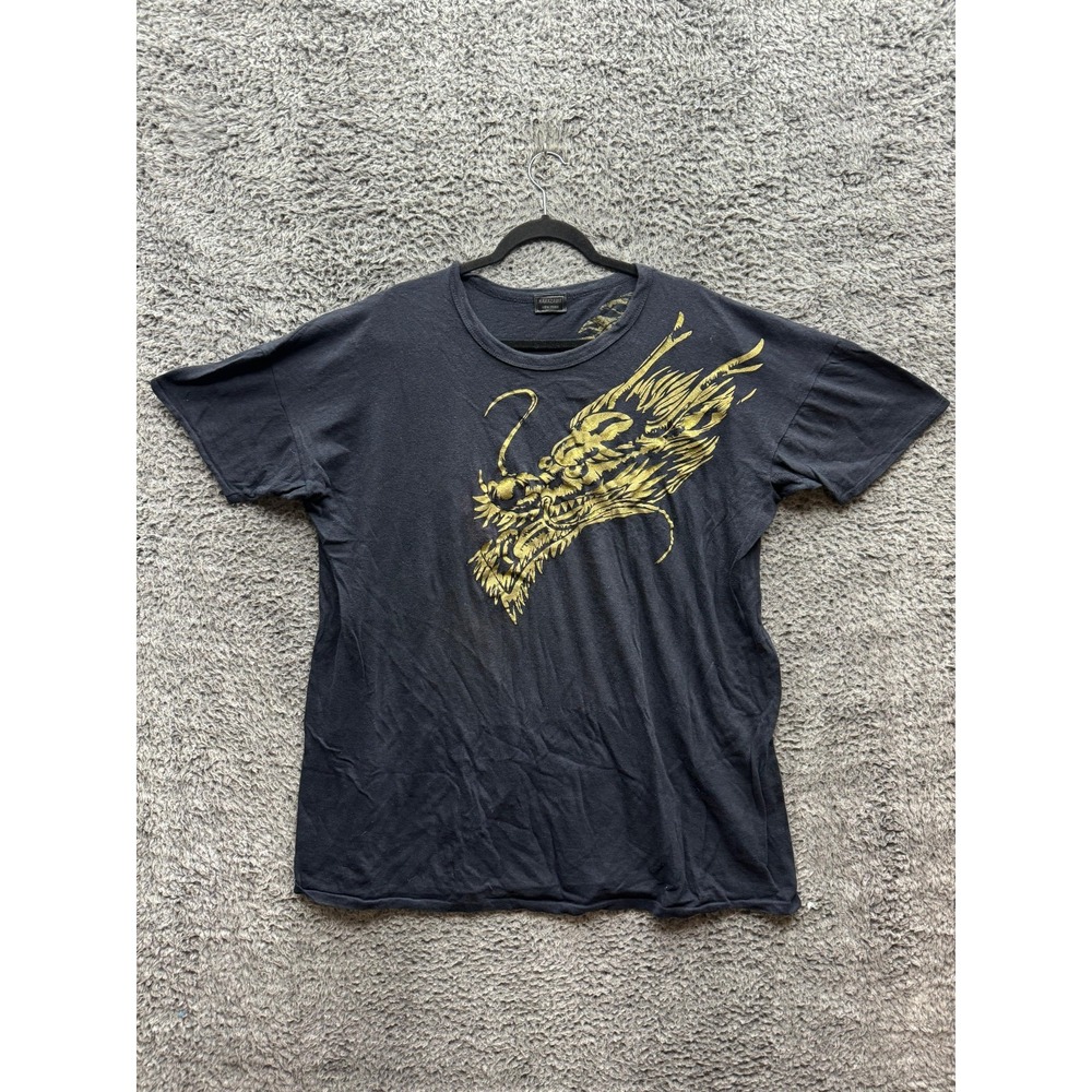 Vintage 80's 90s Nakazawa New York Dragon Graphic T-Shirt Black Mens Size XL/XXL